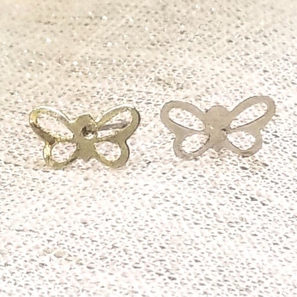 Jewelry - New 7.5mm Silver Butterfly Stud Earrings